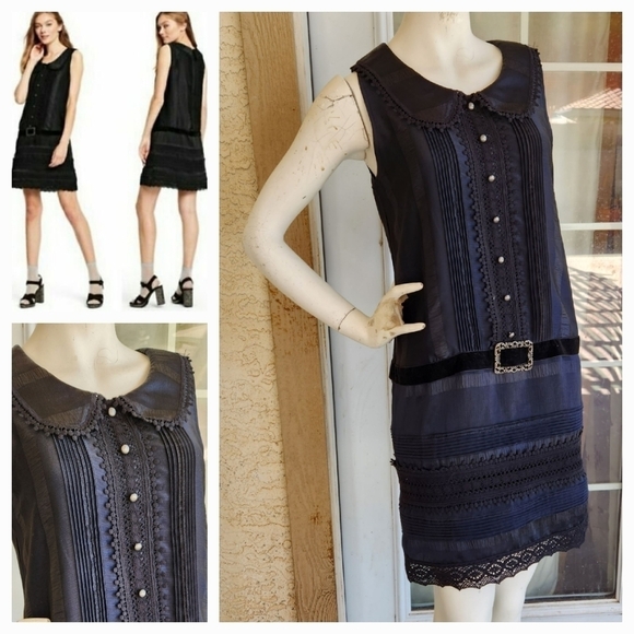 Anna Sui Dress Crochet Lace &‎ Velvet trim 20th Anniversary Collection - Picture 1 of 8